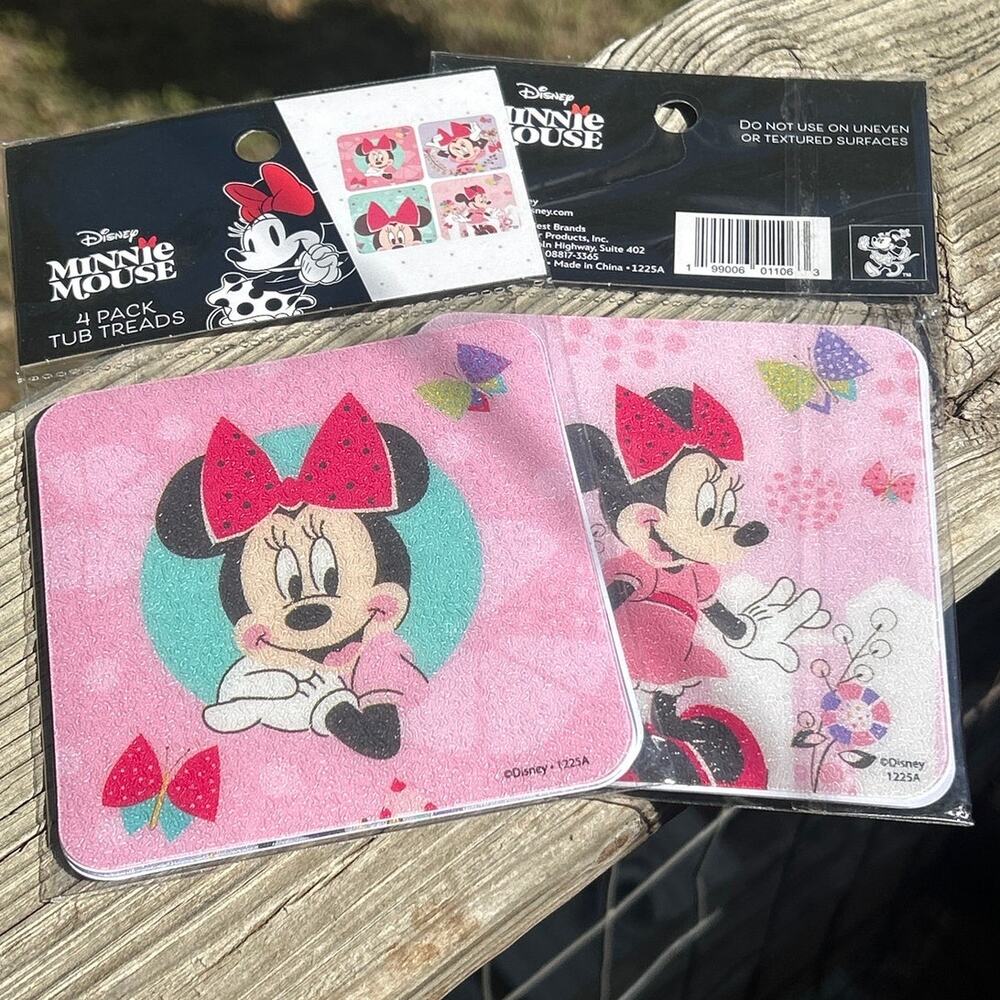 NEW (8) Disney Minnie Mouse Bathtub Tub Textured Non-Slip Treads (2pks of 4)